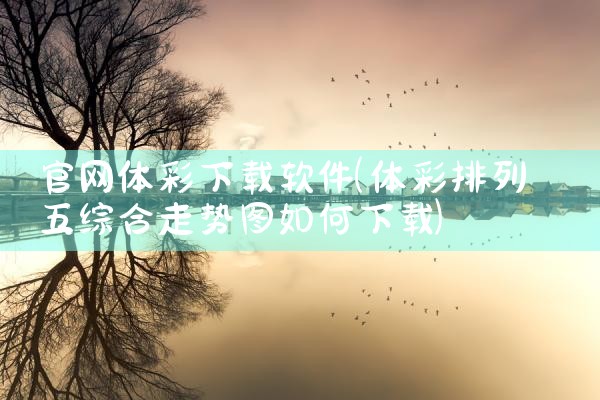 官网体彩下载软件